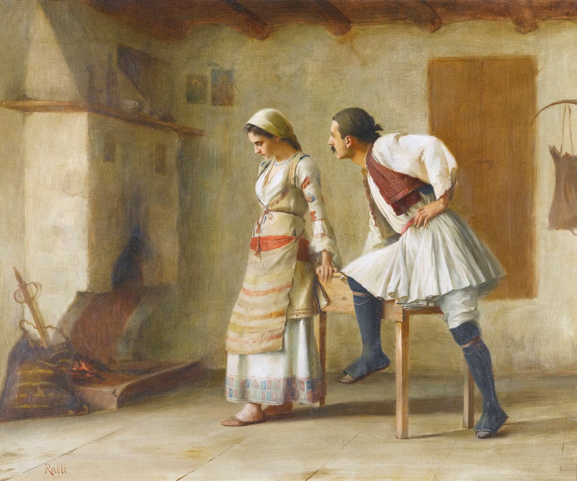 GREEK FLIRTATION, Theodoros Ralli, 1852-1909