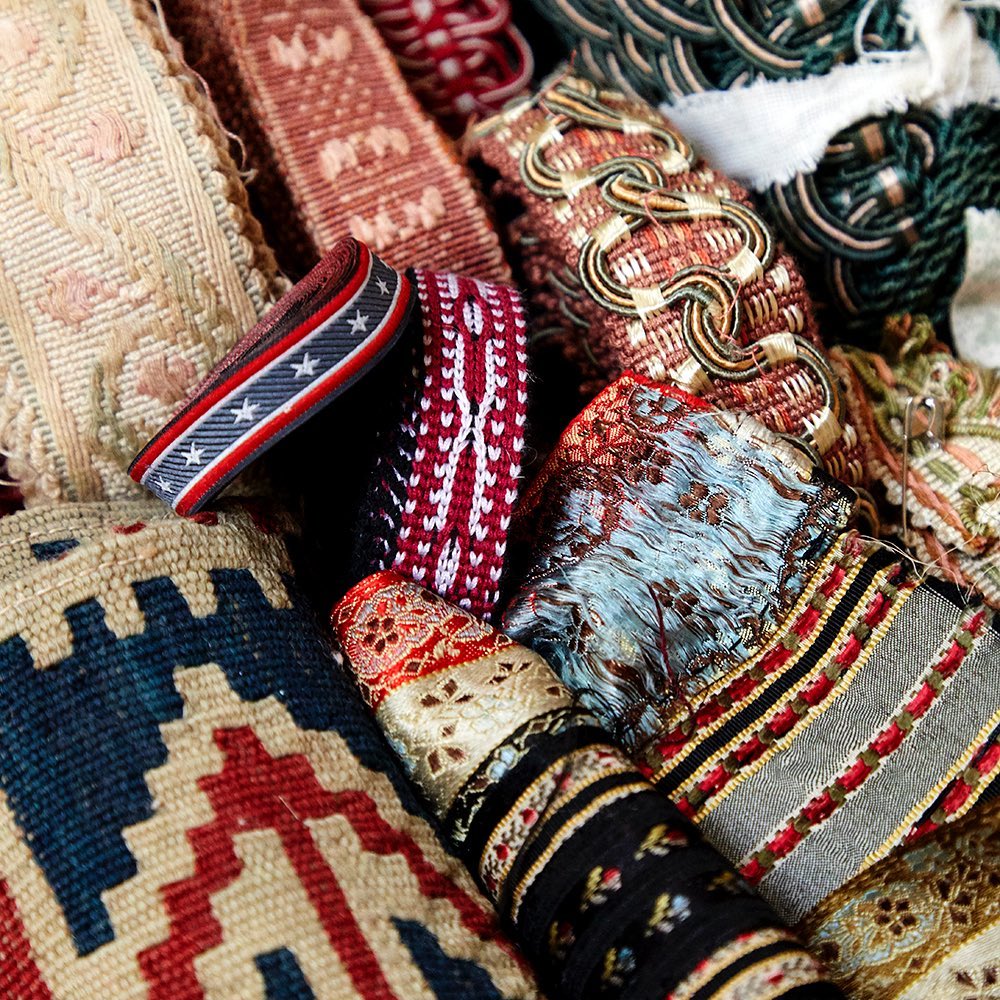 Just a few of the many trims in Robert Kime’s archive. Photo by Simon Brown Photography Ltd.