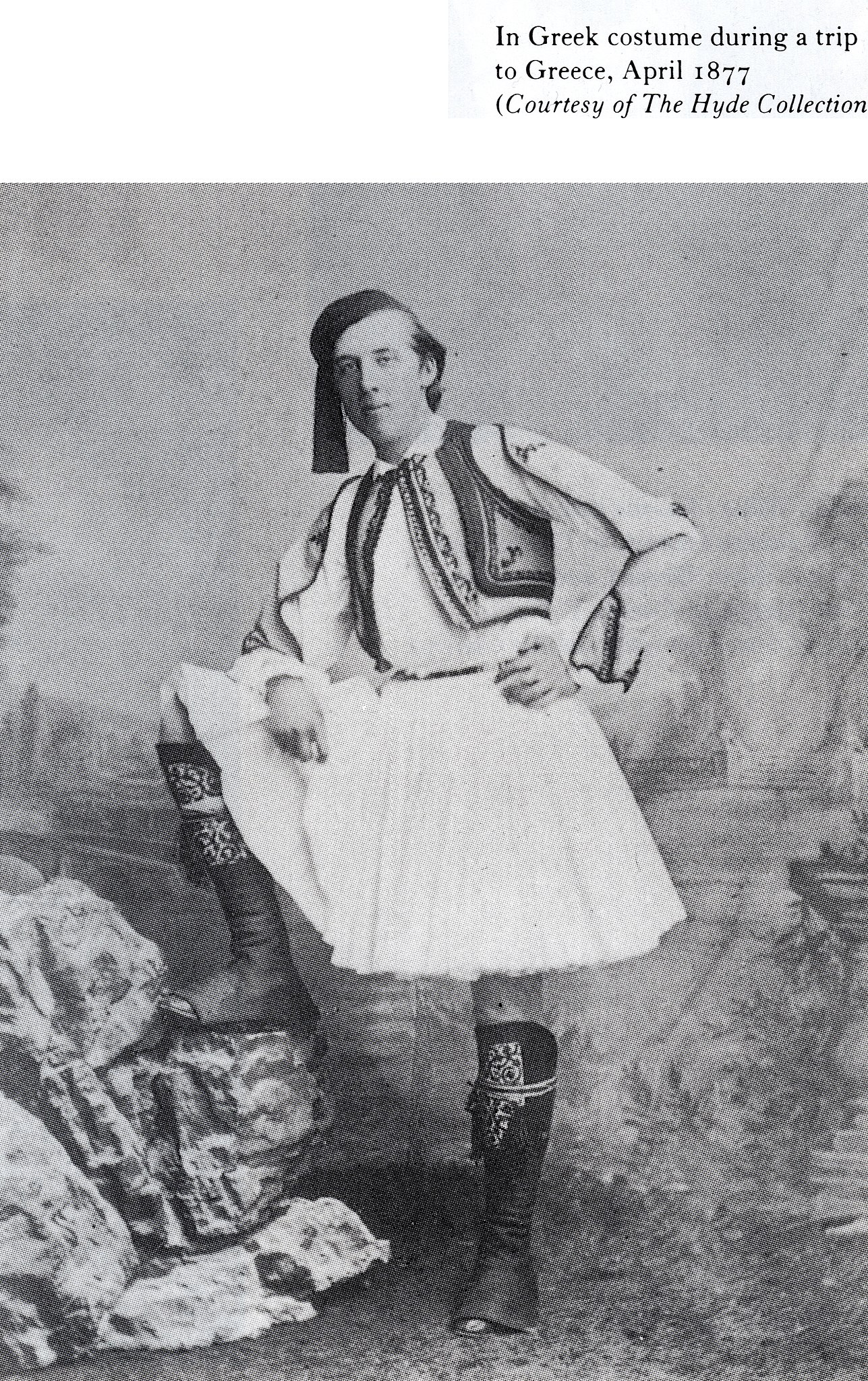 Oscar Wilde in greek traditional costume, April, 1877